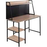 Geo Shelf Desk in Black Steel & Natural Wood